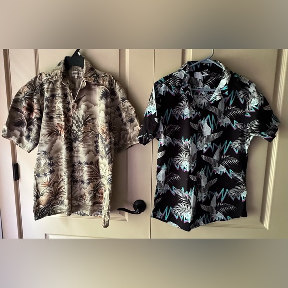 One set Shirts Neff andTropical Print Men's Shirt - Beige and Black - Picture 1 of 12